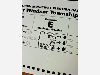 Letter to the Editor, by Jeff shore of West Windsor: Thoughts on this Important Election, Nov 7th