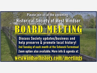 Historical Society of West Windsor Board Meeting 