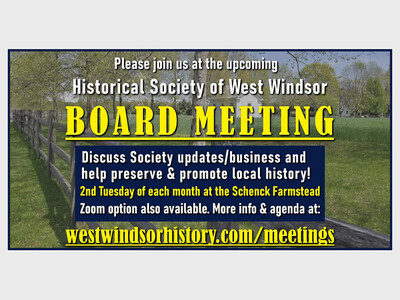 Historical Society of West Windsor Board Meeting