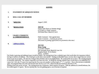Zoning Board of Adjustment meeting