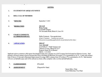 Zoning Board of Adjustment Meeting